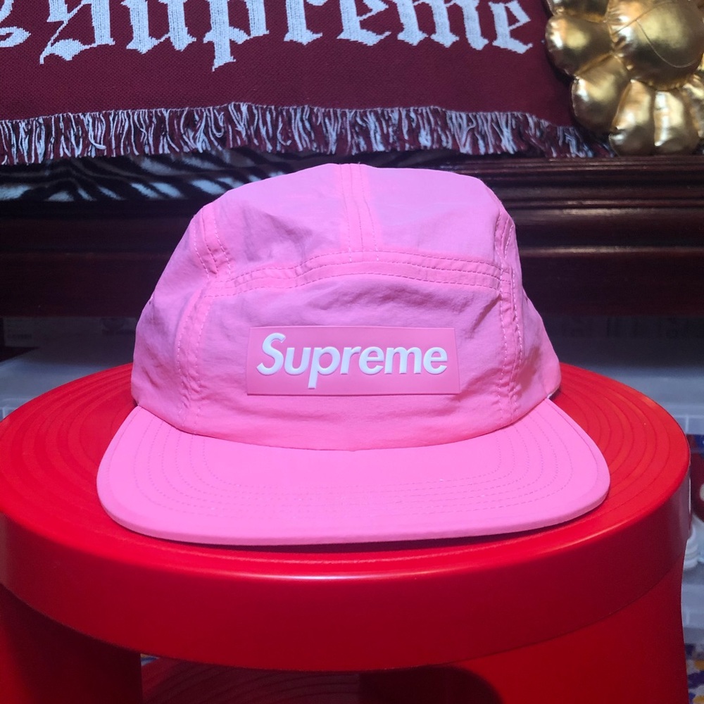 Supreme Raised Patch Logo Camp Cap Pink